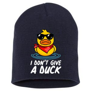 Funny I Dont Give A Duck Short Acrylic Beanie