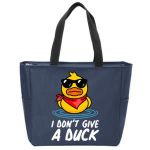 Funny I Dont Give A Duck Zip Tote Bag