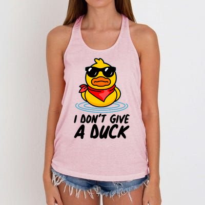 Funny I Dont Give A Duck Women's Knotted Racerback Tank