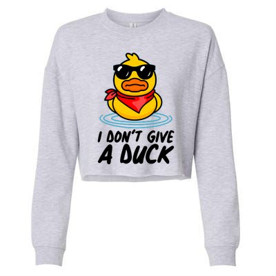 Funny I Dont Give A Duck Cropped Pullover Crew