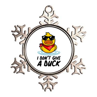 Funny I Dont Give A Duck Metallic Star Ornament