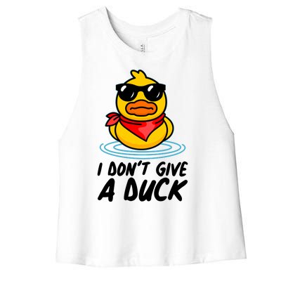 Funny I Dont Give A Duck Women's Racerback Cropped Tank