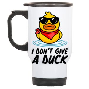 Funny I Dont Give A Duck Stainless Steel Travel Mug