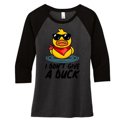 Funny I Dont Give A Duck Women's Tri-Blend 3/4-Sleeve Raglan Shirt