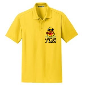 Funny I Dont Give A Duck Dry Zone Grid Polo