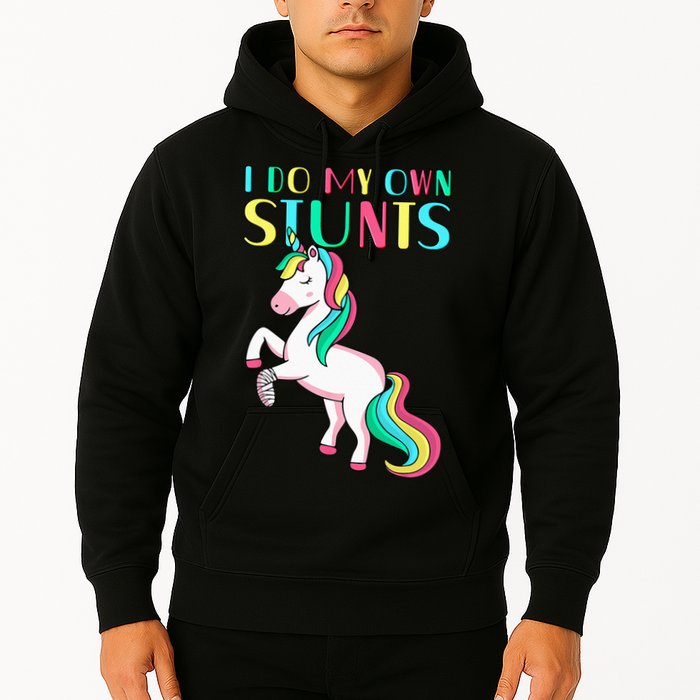 Funny I Do My Own Stunts Broken Arm Cute Magical Unicorn Hoodie