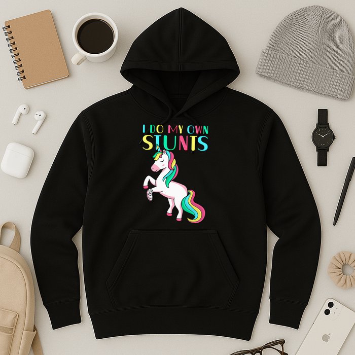 Funny I Do My Own Stunts Broken Arm Cute Magical Unicorn Hoodie