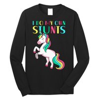 Funny I Do My Own Stunts Broken Arm Cute Magical Unicorn Long Sleeve Shirt
