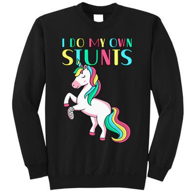 Funny I Do My Own Stunts Broken Arm Cute Magical Unicorn Sweatshirt