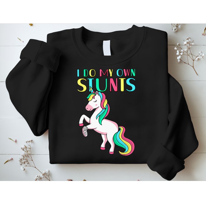 Funny I Do My Own Stunts Broken Arm Cute Magical Unicorn Sweatshirt