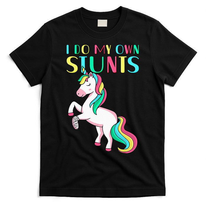 Funny I Do My Own Stunts Broken Arm Cute Magical Unicorn T-Shirt