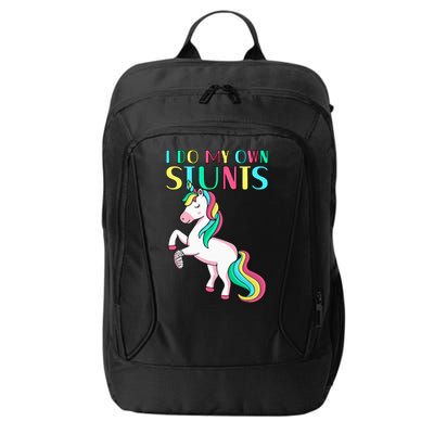 Funny I Do My Own Stunts Broken Arm Cute Magical Unicorn City Backpack