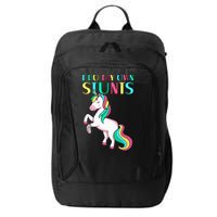 Funny I Do My Own Stunts Broken Arm Cute Magical Unicorn City Backpack