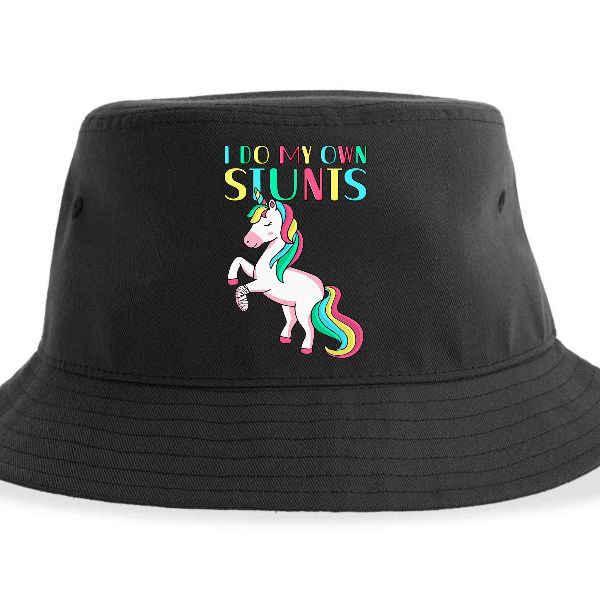 Funny I Do My Own Stunts Broken Arm Cute Magical Unicorn Sustainable Bucket Hat