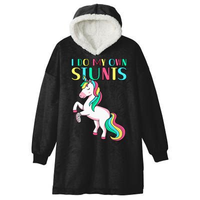 Funny I Do My Own Stunts Broken Arm Cute Magical Unicorn Hooded Wearable Blanket