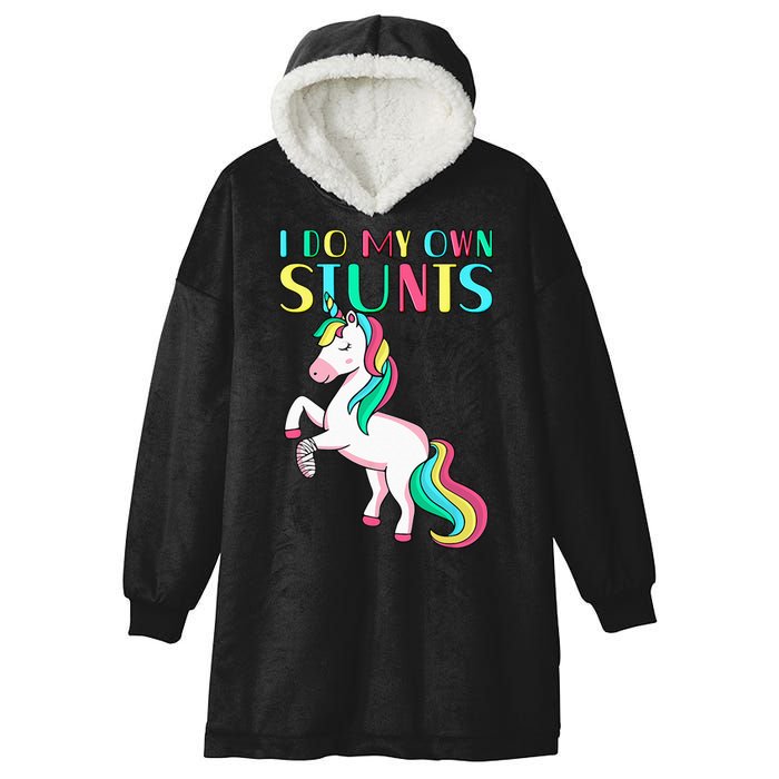 Funny I Do My Own Stunts Broken Arm Cute Magical Unicorn Hooded Wearable Blanket