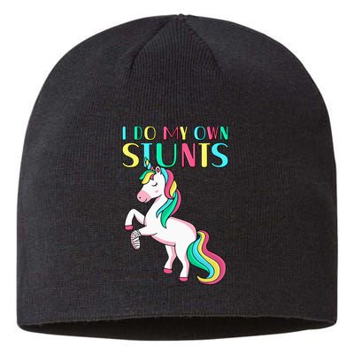 Funny I Do My Own Stunts Broken Arm Cute Magical Unicorn Sustainable Beanie