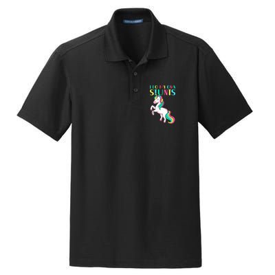 Funny I Do My Own Stunts Broken Arm Cute Magical Unicorn Dry Zone Grid Polo
