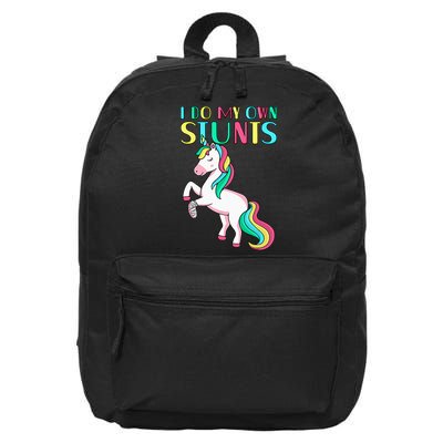 Funny I Do My Own Stunts Broken Arm Cute Magical Unicorn 16 in Basic Backpack