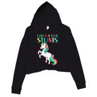 Funny I Do My Own Stunts Broken Arm Cute Magical Unicorn Crop Fleece Hoodie