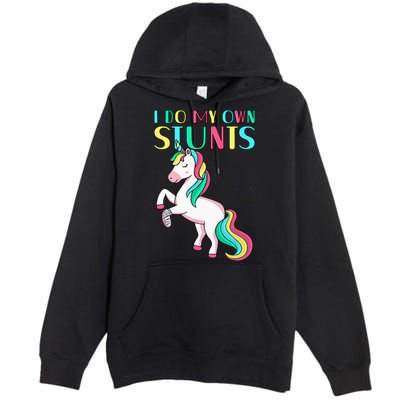 Funny I Do My Own Stunts Broken Arm Cute Magical Unicorn Premium Pullover Hoodie