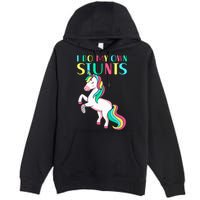 Funny I Do My Own Stunts Broken Arm Cute Magical Unicorn Premium Pullover Hoodie