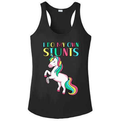 Funny I Do My Own Stunts Broken Arm Cute Magical Unicorn Ladies PosiCharge Competitor Racerback Tank