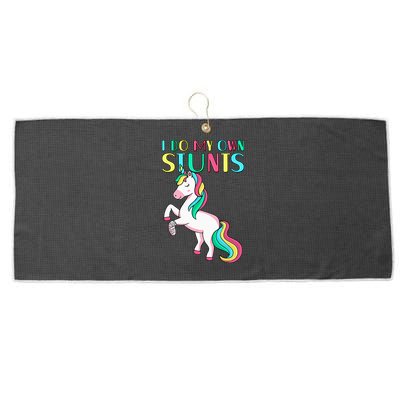 Funny I Do My Own Stunts Broken Arm Cute Magical Unicorn Large Microfiber Waffle Golf Towel
