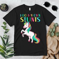 Funny I Do My Own Stunts Broken Arm Cute Magical Unicorn Premium T-Shirt