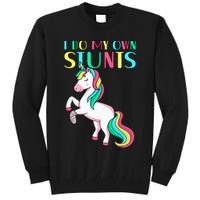 Funny I Do My Own Stunts Broken Arm Cute Magical Unicorn Tall Sweatshirt