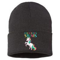 Funny I Do My Own Stunts Broken Arm Cute Magical Unicorn Sustainable Knit Beanie
