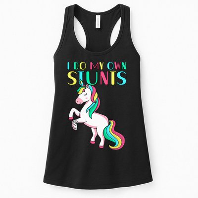 Funny I Do My Own Stunts Broken Arm Cute Magical Unicorn Womens Tank Top