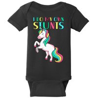 Funny I Do My Own Stunts Broken Arm Cute Magical Unicorn Baby Bodysuit