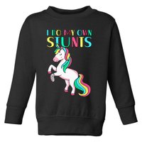Funny I Do My Own Stunts Broken Arm Cute Magical Unicorn Toddler Sweatshirt