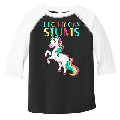 Funny I Do My Own Stunts Broken Arm Cute Magical Unicorn Toddler Fine Jersey T-Shirt
