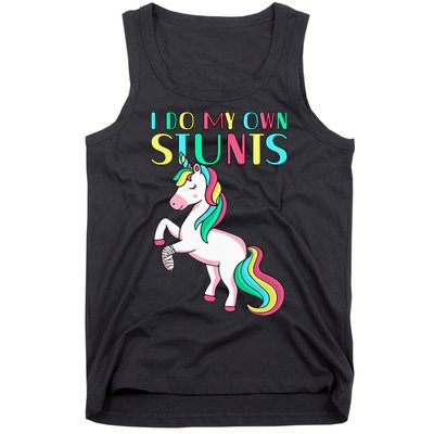 Funny I Do My Own Stunts Broken Arm Cute Magical Unicorn Tank Top