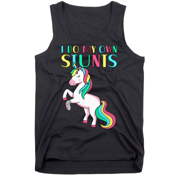Funny I Do My Own Stunts Broken Arm Cute Magical Unicorn Tank Top