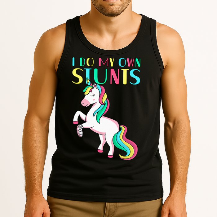 Funny I Do My Own Stunts Broken Arm Cute Magical Unicorn Tank Top