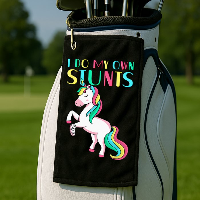 Funny I Do My Own Stunts Broken Arm Cute Magical Unicorn Golf Towel