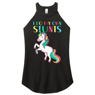 Funny I Do My Own Stunts Broken Arm Cute Magical Unicorn Women's Perfect Tri Rocker Tank