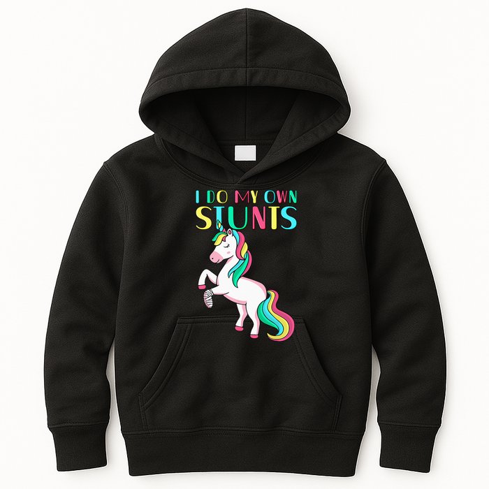 Funny I Do My Own Stunts Broken Arm Cute Magical Unicorn Kids Hoodie