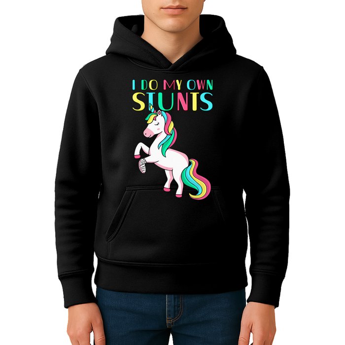 Funny I Do My Own Stunts Broken Arm Cute Magical Unicorn Kids Hoodie