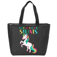 Funny I Do My Own Stunts Broken Arm Cute Magical Unicorn Zip Tote Bag