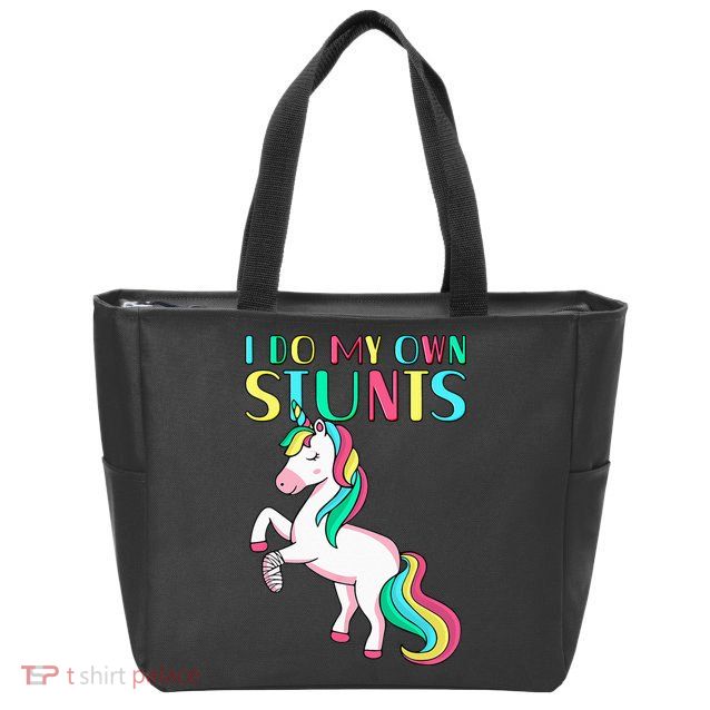 Funny I Do My Own Stunts Broken Arm Cute Magical Unicorn Zip Tote Bag
