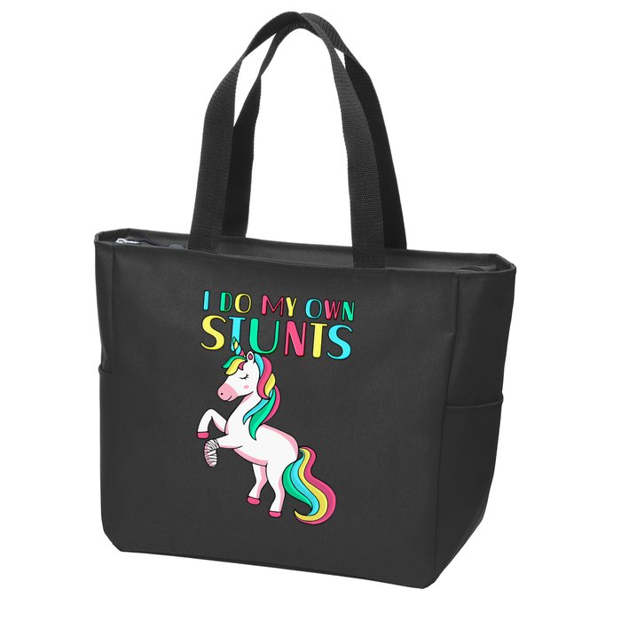 Funny I Do My Own Stunts Broken Arm Cute Magical Unicorn Zip Tote Bag