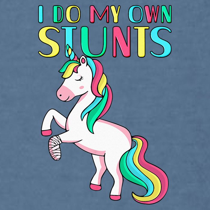 Funny I Do My Own Stunts Broken Arm Cute Magical Unicorn Garment-Dyed Sweatshirt