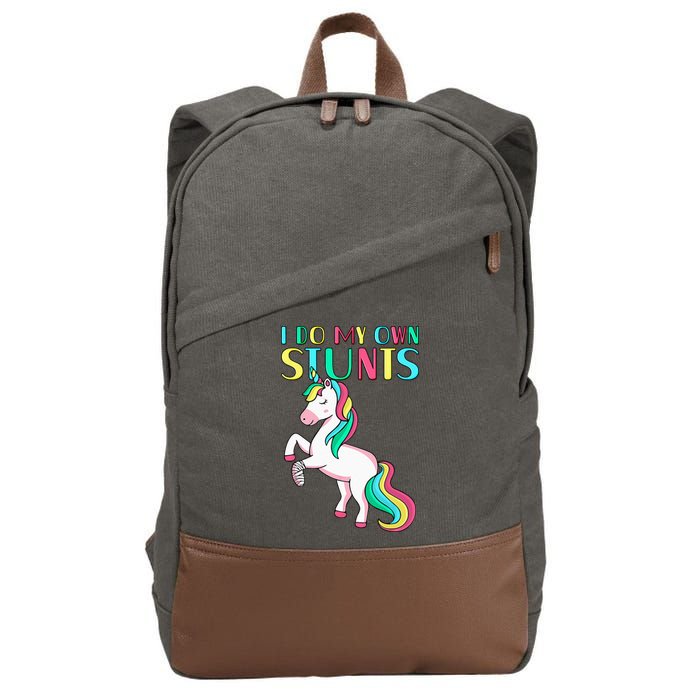 Funny I Do My Own Stunts Broken Arm Cute Magical Unicorn Cotton Canvas Backpack