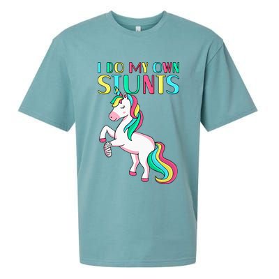 Funny I Do My Own Stunts Broken Arm Cute Magical Unicorn Sueded Cloud Jersey T-Shirt