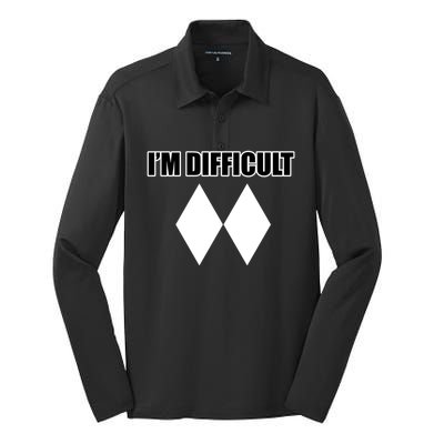 Funny I'm Difficulgift Double Black Diamond Ski Gift Silk Touch Performance Long Sleeve Polo