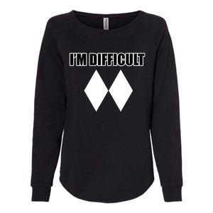 Funny I'm Difficulgift Double Black Diamond Ski Gift Womens California Wash Sweatshirt